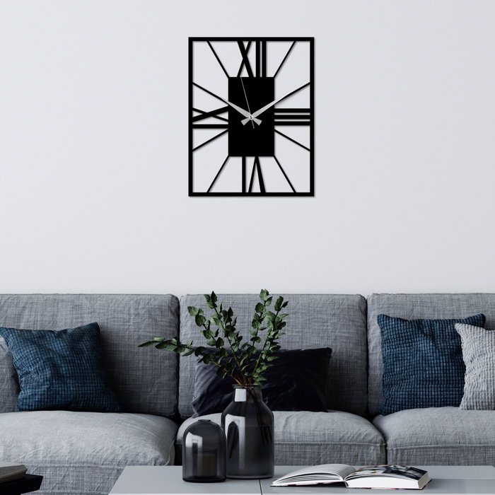 Wallity Reloj de Pared Decorativo de Metal Negro Wallity Reloj de Pared Decorativo de Metal Negro
